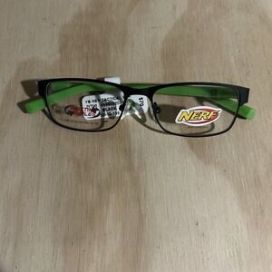 NERF TACTICAL YOUTH EYEGLASS FRAMES Only Black/Green 50-15-135 Full Rim GLASSES